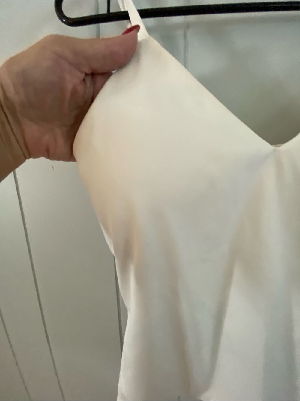 No Boundaries Cream Satin tank top